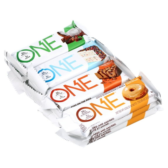 ONE Protein Bars, Best Sellers Variety Pack, Gluten Free 20g Protein and only 1g Sugar, Birthday Cake, Almond Bliss, Maple Glazed Doughnut & Peanut Butter Pie, 2.12 oz (12 Pack)