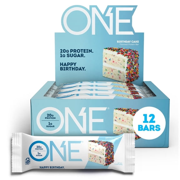 ONE Protein Supplement Bar, Birthday Cake, 20g Protein, 12 Count