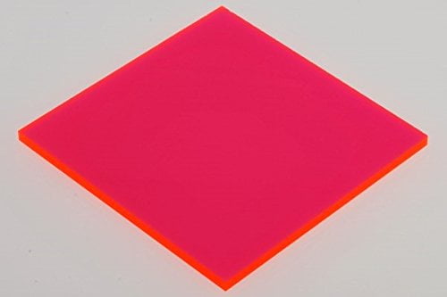 ONE- RED/PINK # 9095 FLUORESCENT ACRYLIC PLASTIC SHEET 1/8 8 X