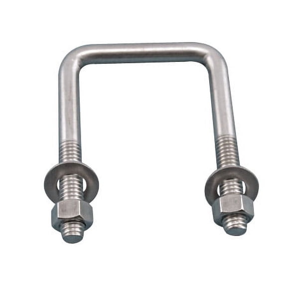 ONE STAINLESS SQUARE U-BOLT 3/8", 4" X 5", 304 SS