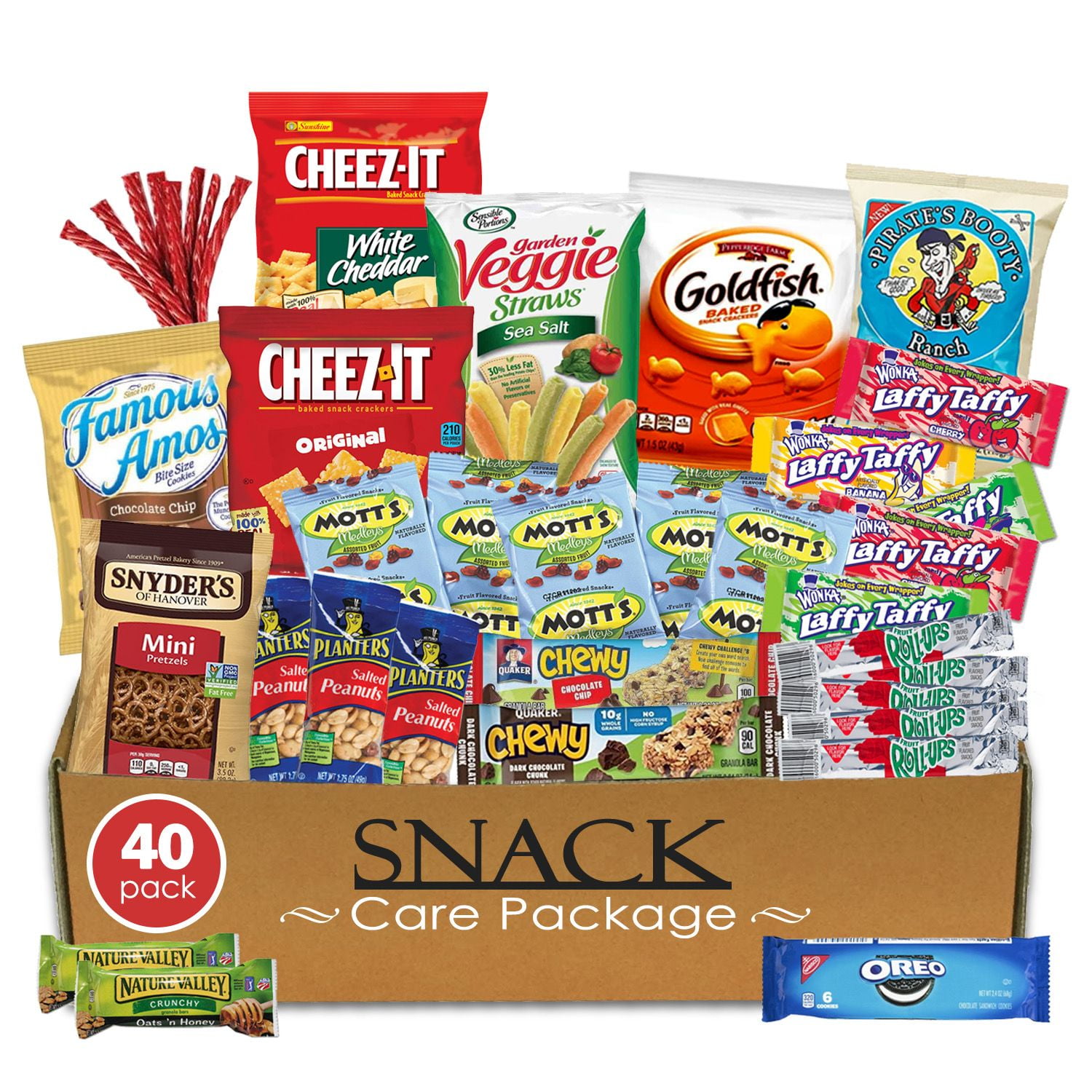 Snack Box Variety Care Package 40 Count Lunch Box Snack Gift Box