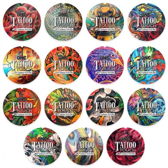 ONE Tattoo Touch + Silver Lunamax Pocket Case, Tattoo Inspired Textured Lubricated Latex Condoms-24 Count