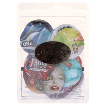 ONE Ultimate Sampler + Silver Lunamax Pocket Case, Premium Lubricated Latex Condom Variety Pack-24 Count