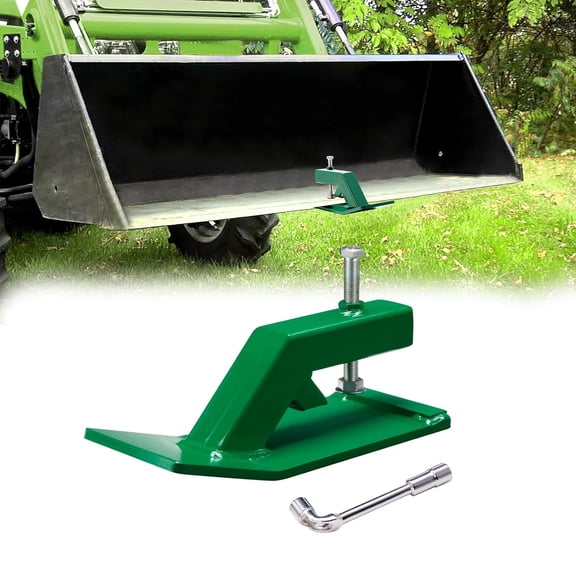 ONECHOI Tractor Bucket Edge Tamer, Heavy Duty Steel Bucket Attachments, 12" Long Skid Edge Protector Turning Bucket into Snow Pusher, 4.5" Width Turf Tamer Preventing Grass Destruction (Green 1 Pack)