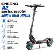 ONECNA 3000W Electric Scooter for Adults, Dual Motor 35MPH Top Speed, 45Miles Long Range, 42V 20Ah Battery, Foldable Frame with Dual Shock Absorption, 10 Inch Off-road Tires