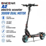 ONECNA 3000W Electric Scooter for Adults, Dual Motor 35MPH Top Speed, 45Miles Long Range, 48V 20Ah Battery, Foldable Frame with Dual Shock Absorption, 10 Inch Off-road Tires