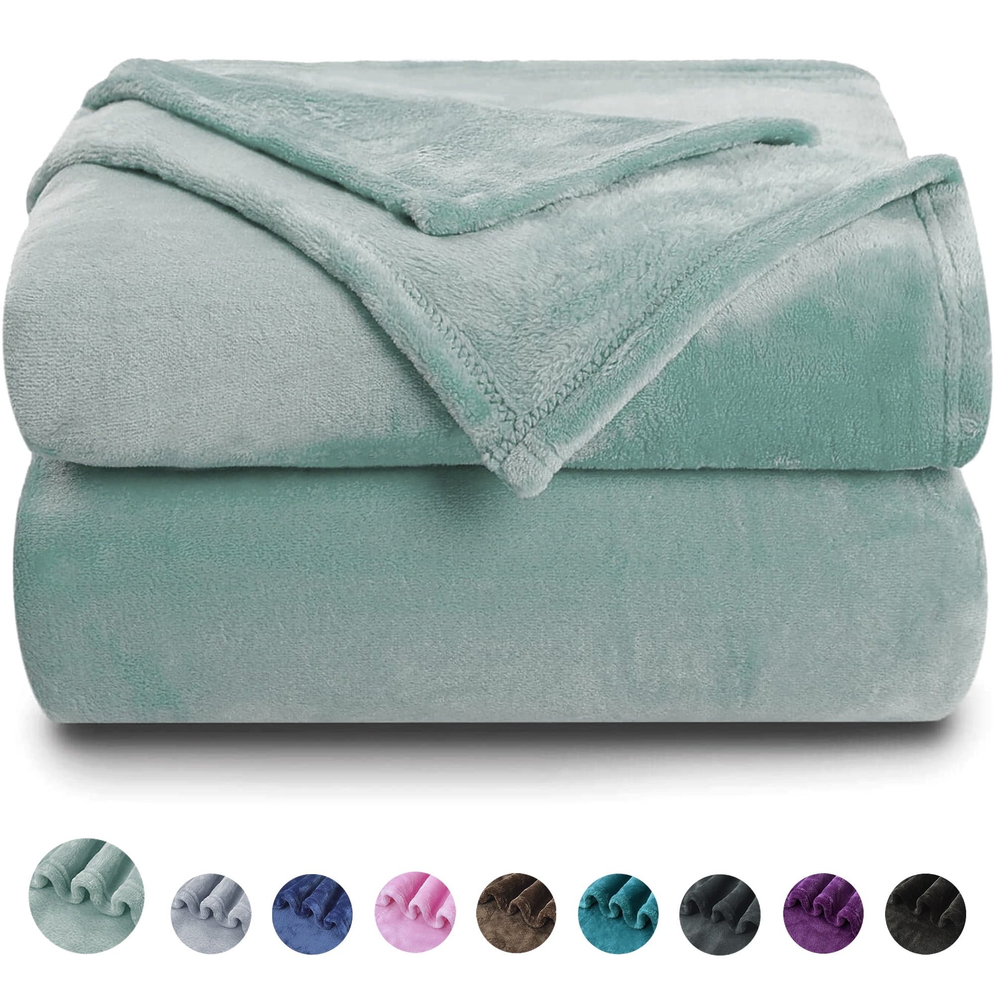 ONEFIND Cozy Throw Blankets for Couch/Sofa/Pet/Bed, Green Fuzzy Blanket