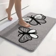 thumbnail image 1 of Furrygo Gray Bathroom Rug, Butterfly Pattern Microfiber Shaggy Bathroom Mats |Absorbent |Non Slip |20" x 32", 1 of 6