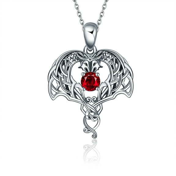 ONEFINITY Dragon Necklace Sterling Silver Celtic Knot Pendant Viking Jewelry Gifts for Women Mom Her
