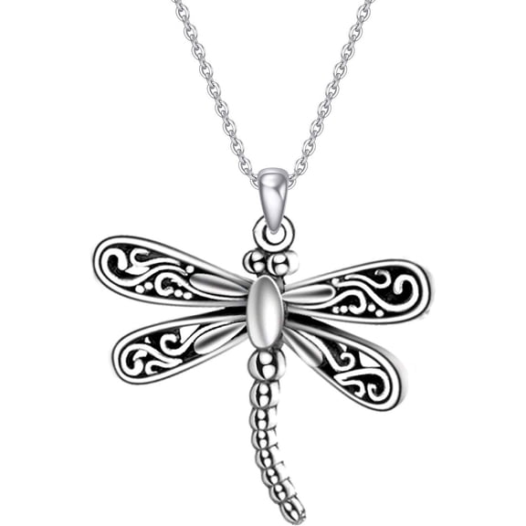 ONEFINITY Dragonfly Necklace 925 Sterling Silver Moonstone Opal Turquoise Dragonfly Pendant Necklace for Women Gift