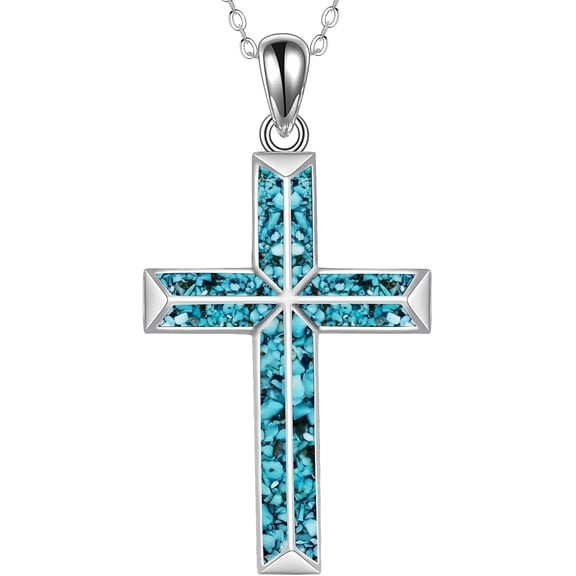 ONEFINITY Religious Cross Pendant Necklace Sterling Silver Origami Cross Pendant Gifts for Women Men Jewelry