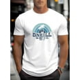 thumbnail image 1 of ONEILL Men's Surf Co. Graphic Print Casual T-Shirt - Summer Short Sleeve Round Neck Tee with Palm Tree & Wave Design, White & Blue, Regular Fit for Beach, Surfing & Casual Attire, 1 of 2