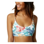 ONEILL Womens White Floral Stretch V-Neck Removable Cups Adjustable Tie Blue Middles Arbor Bralette Swimsuit Top XS