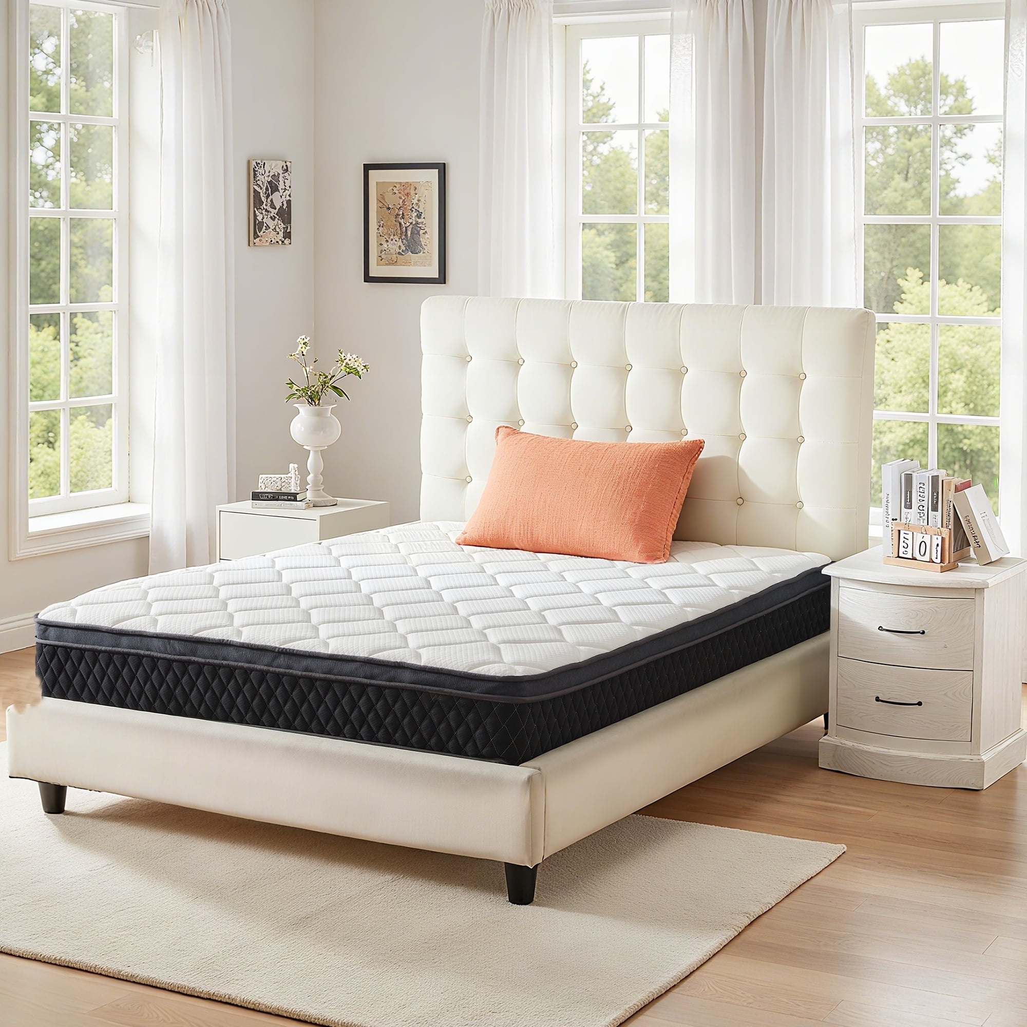 EDX 10 Inch King Mattress with Individually Pocketed Springs, Memory Foam Hybrid Mattress in a Box for Isolate Motion, CertiPUR-US Certified - Walmart.com
