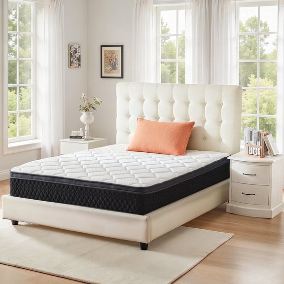 EDX 12 Inch TwinXL Mattress with Individually Pocketed Springs, Memory Foam Hybrid Mattress in a Box for Isolate Motion, CertiPUR-US Certified