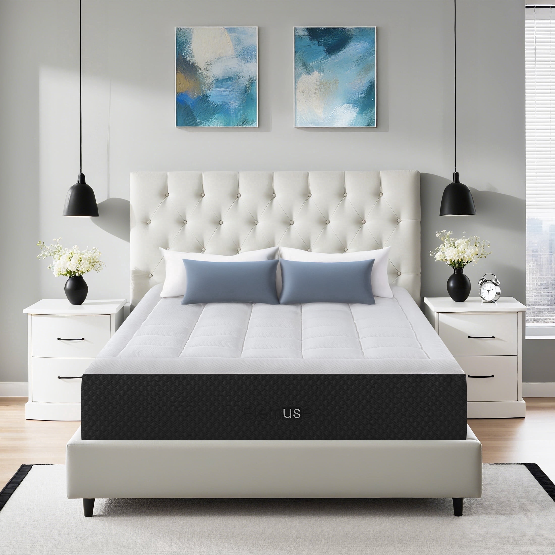EDX 12 Inch King Foam Mattress for Pressure Relief with Durable Support, Medium Firm CertiPUR-US Certified Cooling Gel Mattresses for Bedroom, Mattress in a Box