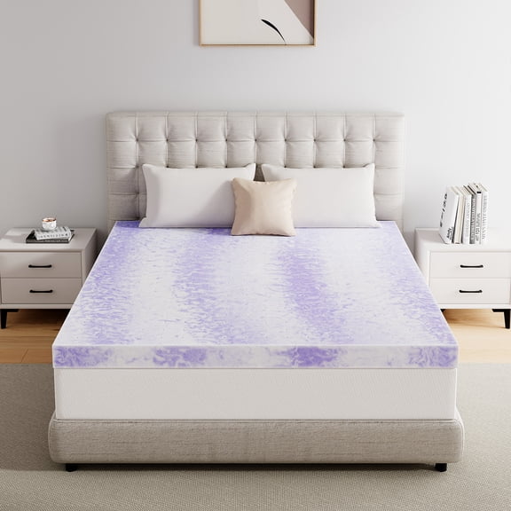 ONENICE 2-Inch Gel-Infused Memory Foam Mattress Topper – Breathable Swirl Foam for Cool Sleep & Body Support, King Size