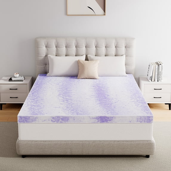 ONENICE 3-Inch Gel-Infused Memory Foam Mattress Topper – Breathable Swirl Foam for Cool Sleep & Body Support, Full Size