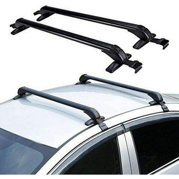 ONEPACK Car Crossbars Roof Luggage Racks for 4 or 5 Door Cars,Car Top Luggage Roof Rack Cross Bars Carrier Adjustable Window Frame (100cm Roof Rack)