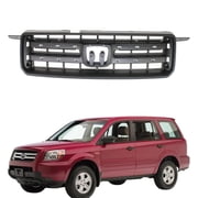 ONEPI Dark Gray Front Grill W/O Center Trim Molding Compatible with Honda Pilot 2006 2007 2008 Models, No Emblem