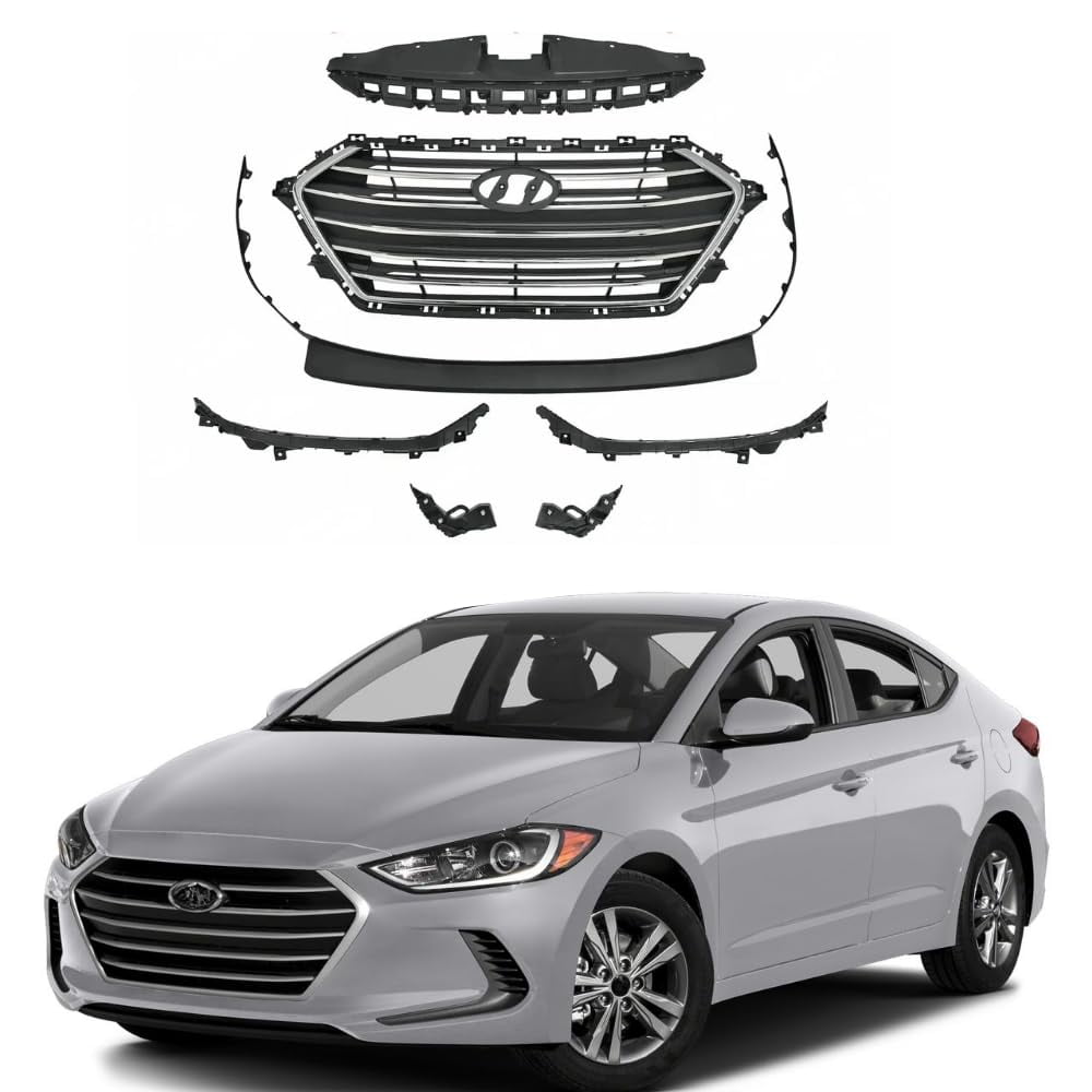 ONEPI Front Bumper Grill Kit Compatible with Hyundai Elantra 2017 2018 ...