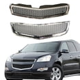 ONEPI Front Upper Grill & Lower Grill Kit Chrome Frame W/ Black Mesh ...
