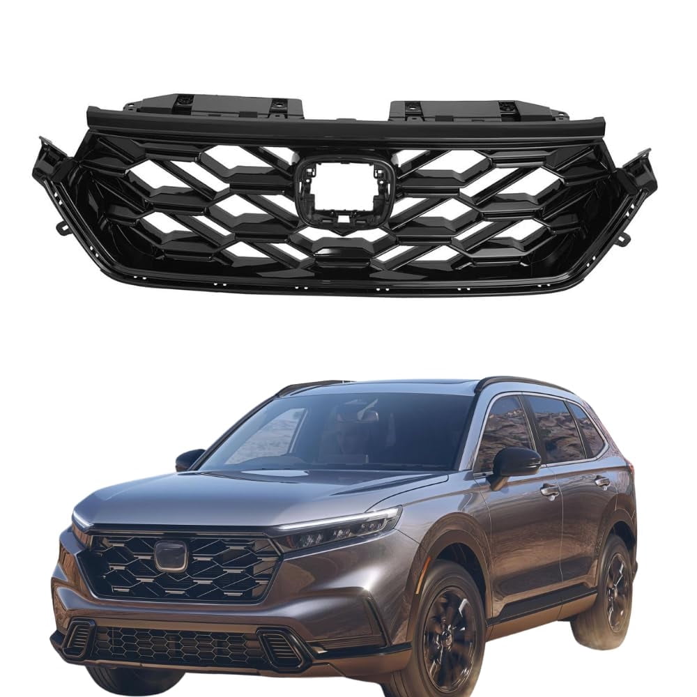 JX 16-Piece Front Grille & Bumper Trim Kit For Honda CR-V (2017-2019) – Chrome/Black