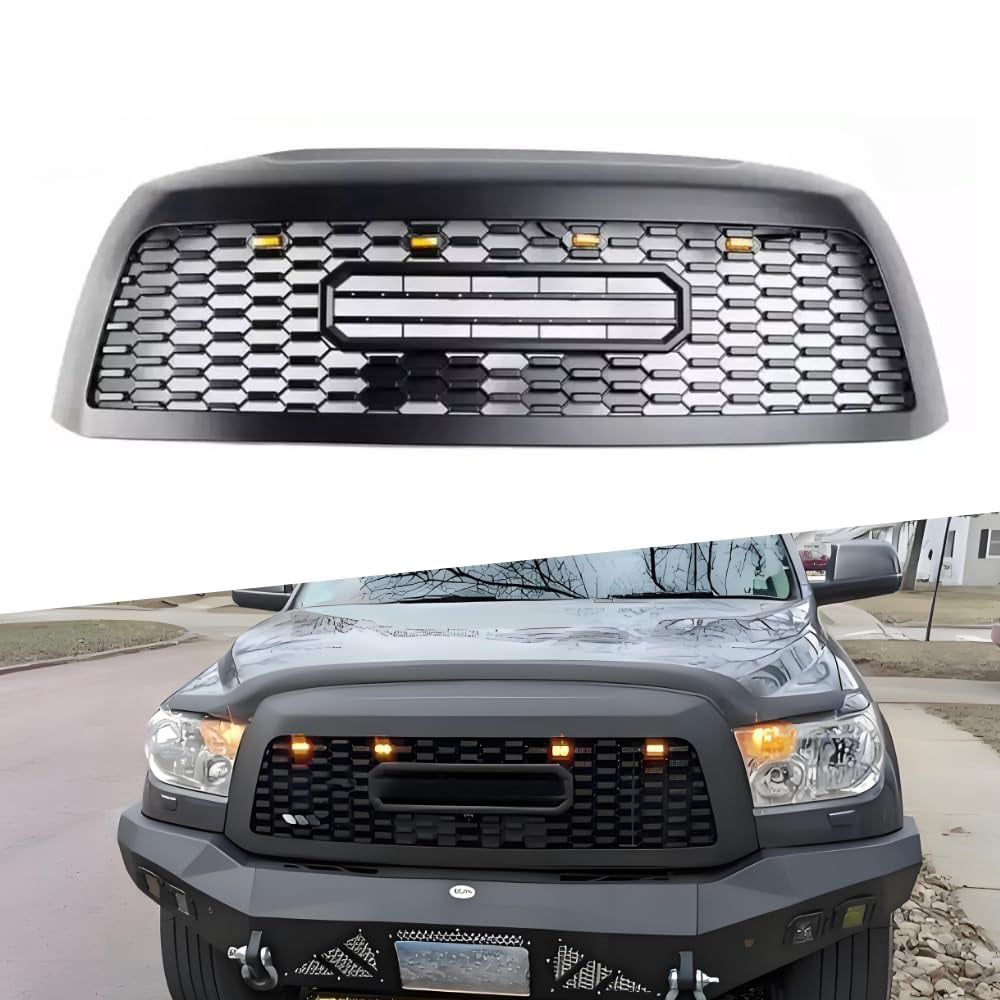 ONEPI Matte Black Front Grill with Shell Assembly W/ 4-LED Compatible ...