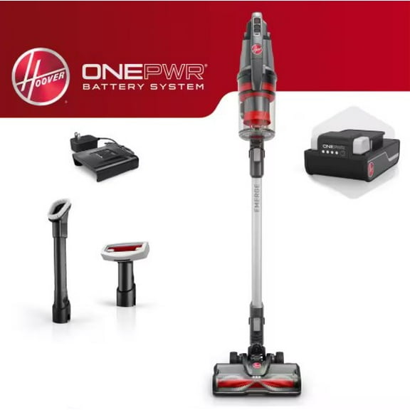 ONEPWR Emerge Tangleguard+ Bagless, Cordless, Replaceable Filter Stick Vacuum Cleaner for Carpet and Hard Floor, in Gray