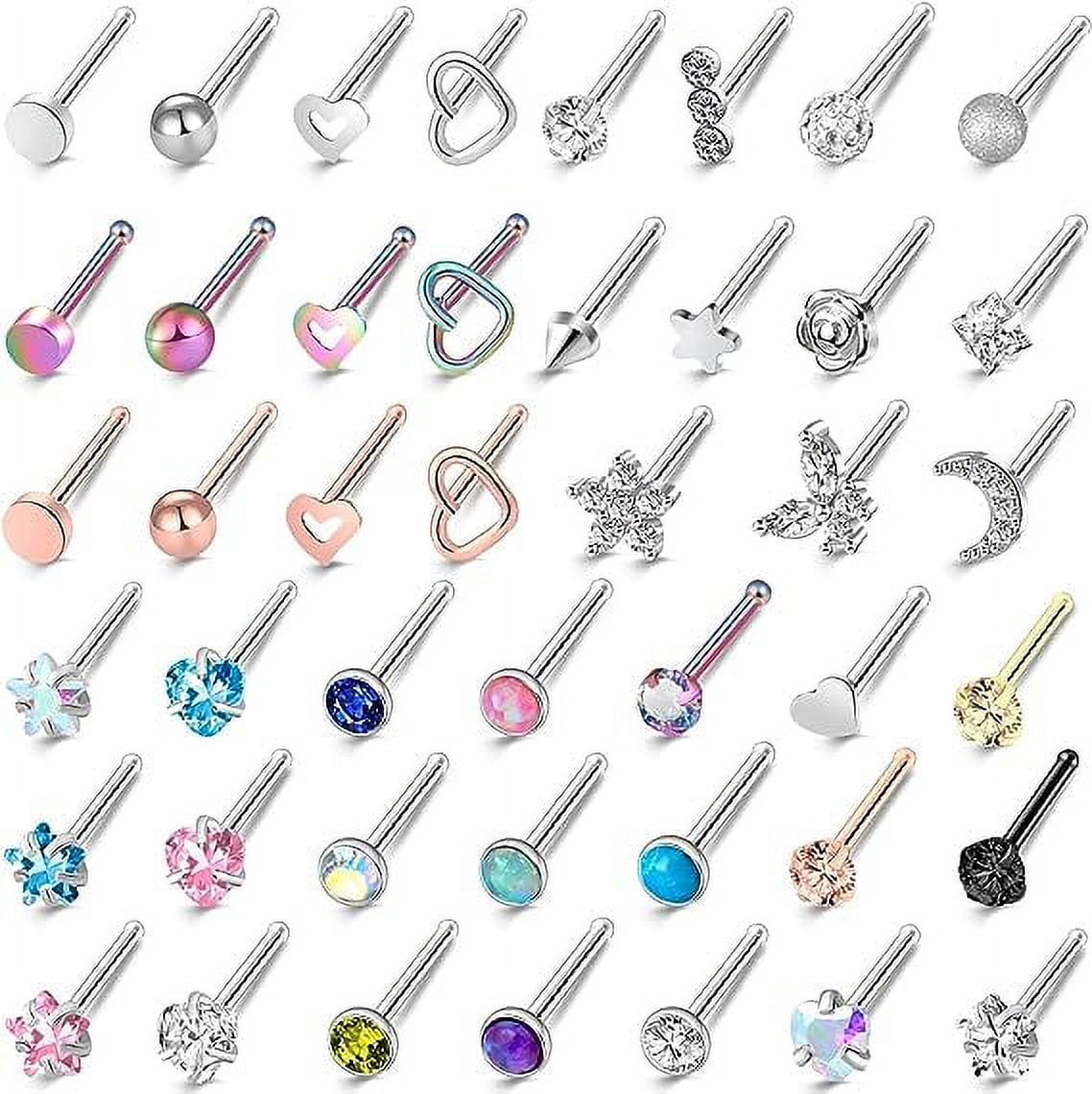 Stainless Steel Long Straight Nose Rings Shaped Nose How To Insert Nose Hoop 925 Sterling Silver Nose Hugger® Nose  Ring, Straight