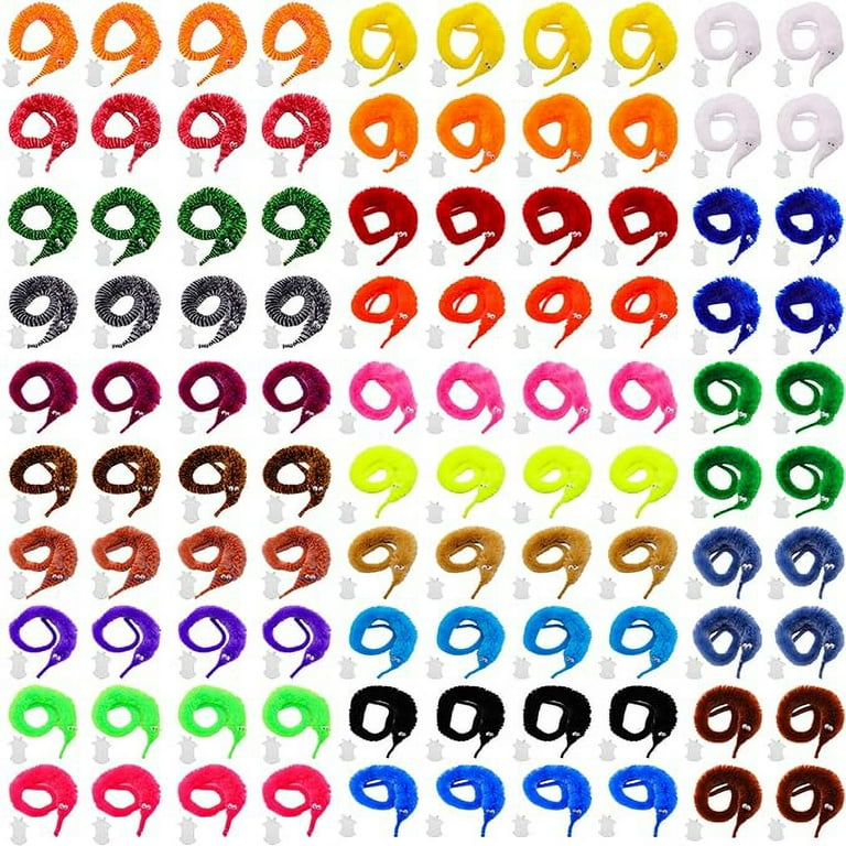 ONEST 100 Pieces Magic Worm Toys Wiggly Twisty Fuzzy Worm Toys Carnival Party Favors 25 Colors Walmart