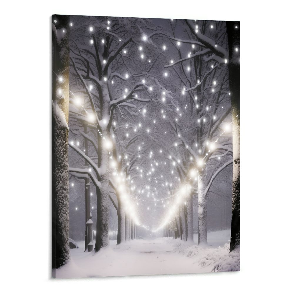 16 x 20 Inches Christmas LED Wall Canvas Art Home Decor, Light