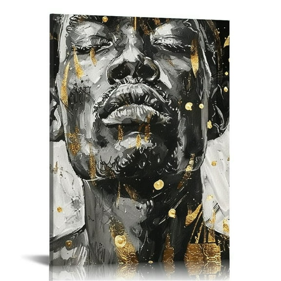 ONETECH  3 Piece Abstract Black Women Wall Art Modern African American Girl Painting Canvas Prints for Hotel Bedroom Living Room Decoration Ready to Hang