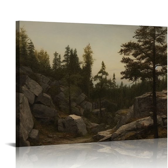 ONETECH ARPEOTCY Vintage Framed Canvas Wall Art, Vintage Wall Decor for Living Room, Vintage Painting for Bedroom, Framed Art Prints, for Office 20\x16\