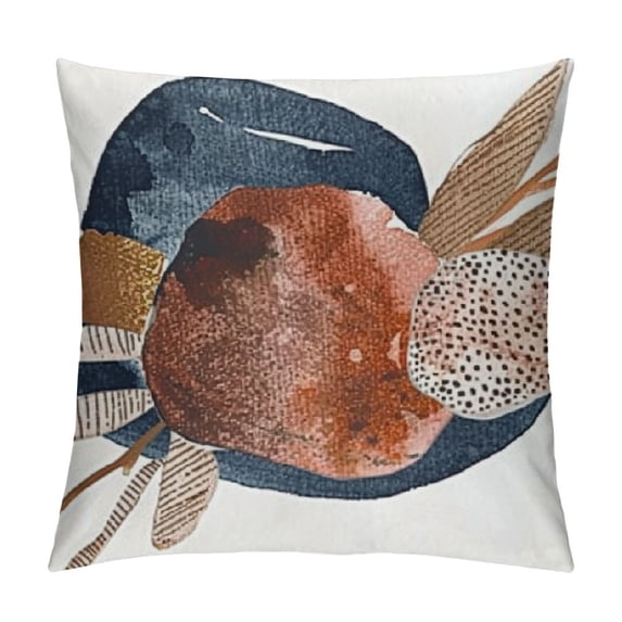 ONETECH Abstract Boho Throw Pillow Cover Mid Century Modern Aesthetic Navy Blue Burnt Orange Pillow Cushion Covers Geometric Minimalist Art Decor for Couch Bed Home Decor