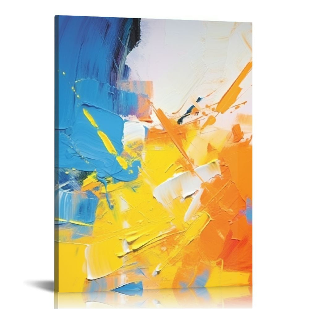 Abstract Orange Canvas Wall Art Pink and Orange Painting