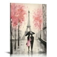 thumbnail image 1 of ONETECH  Abstract Paris Canvas Wall Art: Pink and Grey Room Decor for Teen Girls Black White Artwork Eiffel Tower Picture Print Painting Paris Decor for Bedroom Bathroom, 1 of 4