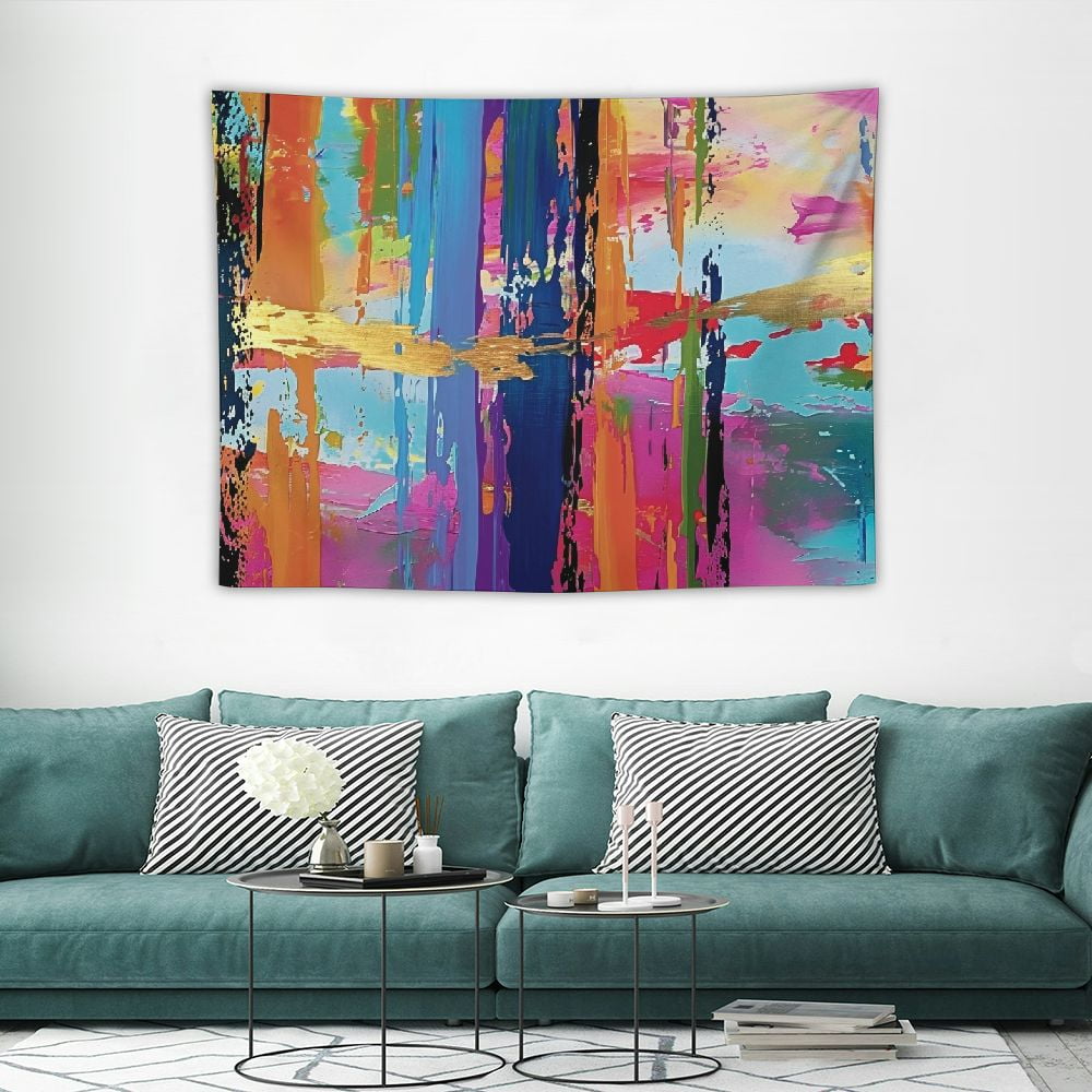 Photo inspiration: Fresh Look at Onetech Abstract Tapestry Multicolored Expressionist Work Of Art