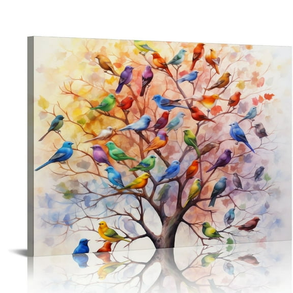 ONETECH  Abstract Tree Wall Art Colorful Tree Canvas Wall Art the Pictures Print On Canvas Landscape Modern Artwork Wall Decoration for Home Living Room