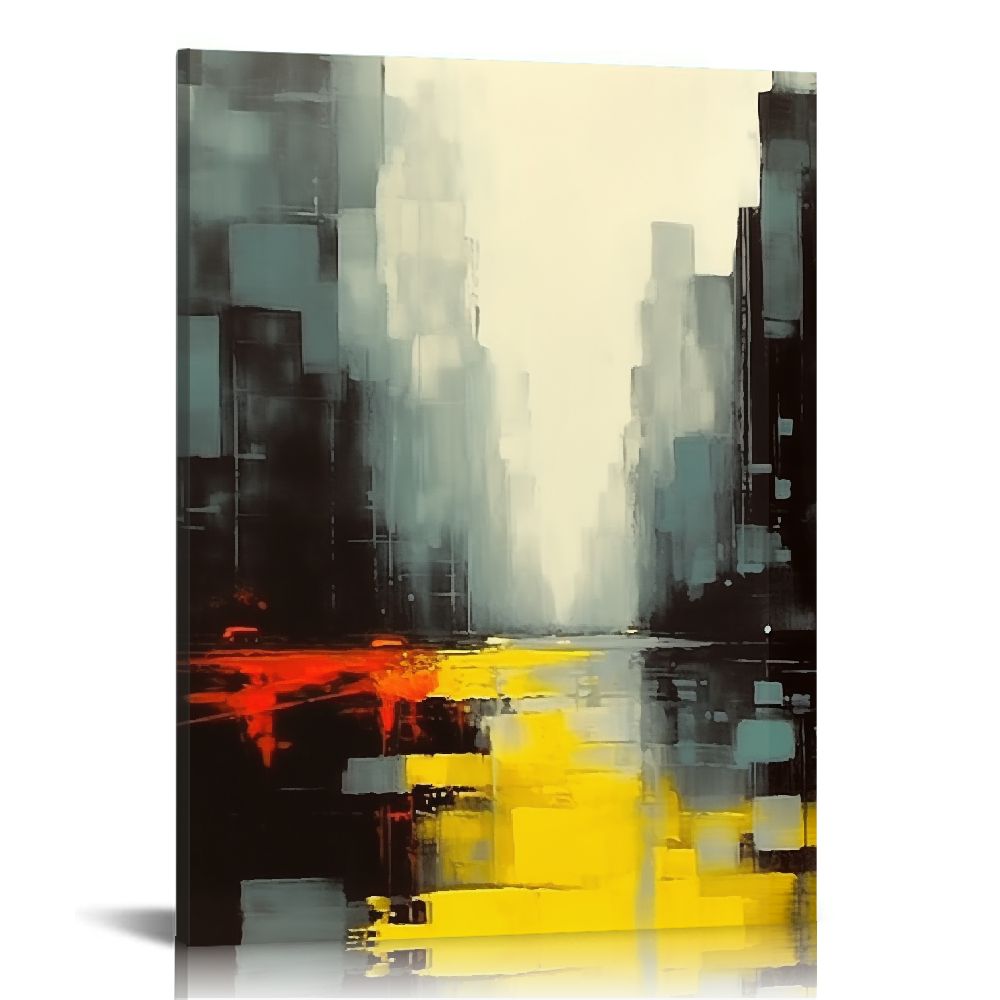 ONETECH Abstract Wall Art Framed Abstract Landscape Pictures Canvas ...