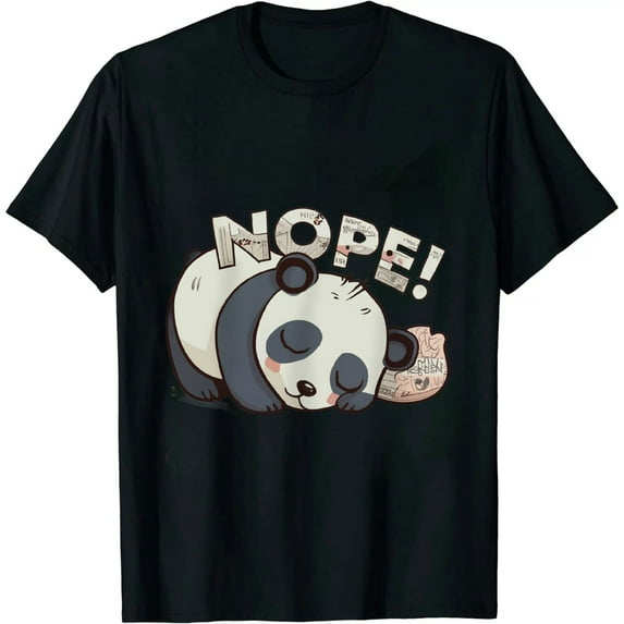 ONETECH Adorable Animal Graphic Tired Sleeping Nope Cute Panda Bear T-Shirt