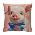 thumbnail image 1 of FUMJ  Adorable Animal Throw Pillow Case Watercolor Lovely Pig Wearing a Blue Shawl Portrait Design Cushion Cover Home Sofa Decor Pillowcase Pink (Pig), 1 of 5