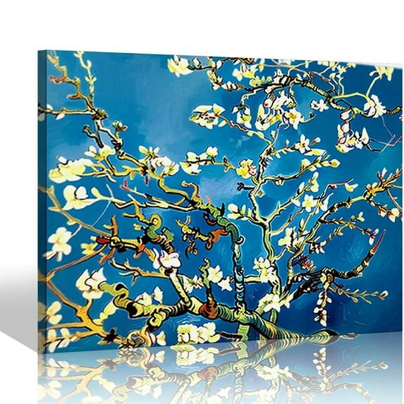 ONETECH Almond Blossom Tree by Vincent Van Gogh Famous Oil Paintings Reproduction Flowers Pictures for Living Room Home Office Wall Decor Artwork -20"x16"inch