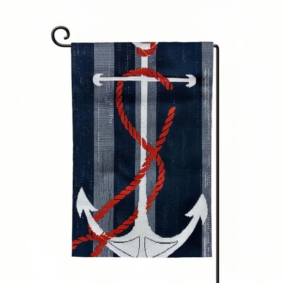 ONETECH Anchor Garden Flag 12x18in - Durable and Vibrant Linen Flag White