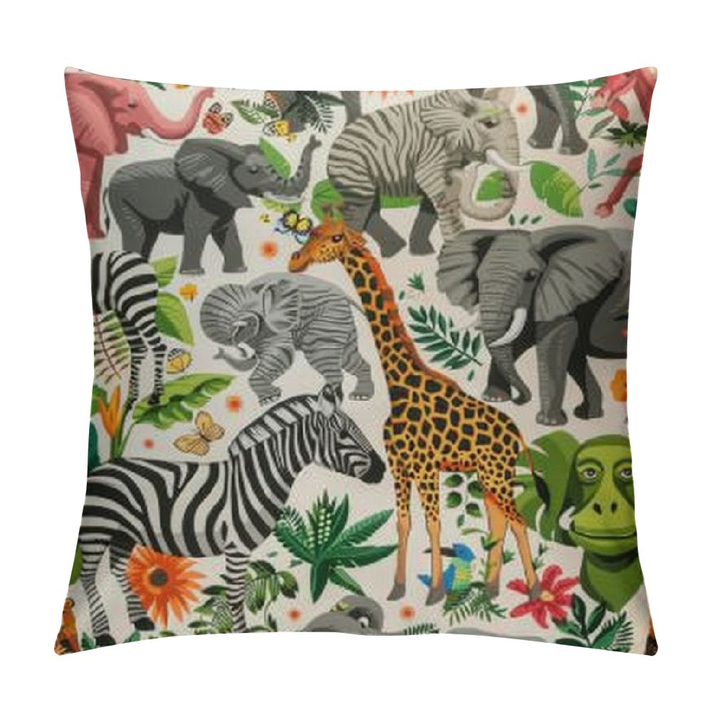 GUGLILI Animal Skin Texture Body Pillow Cover - 20x54 Inch, Zoo Jungle Print, Hidden Zipper, 50% Cotton 50% Polyester