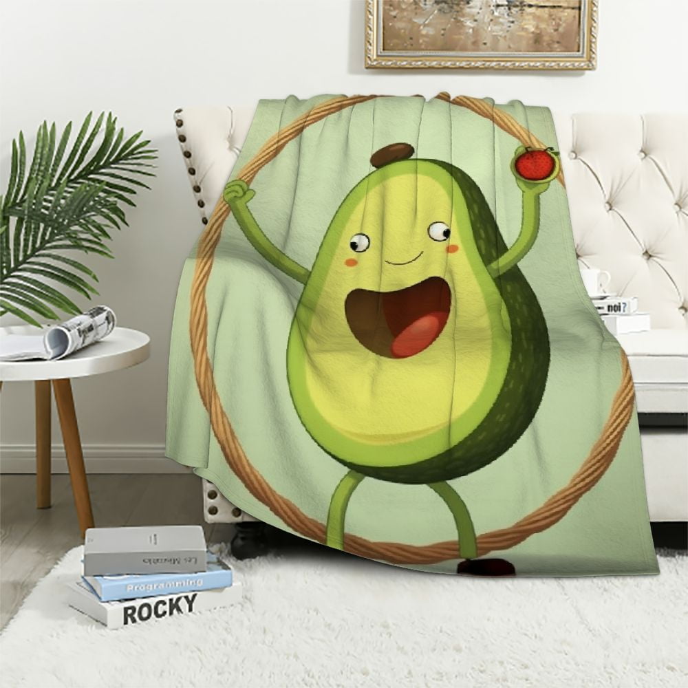 Avocado Hula Hoop Soft Plush Blankets for All Seasons, Anti