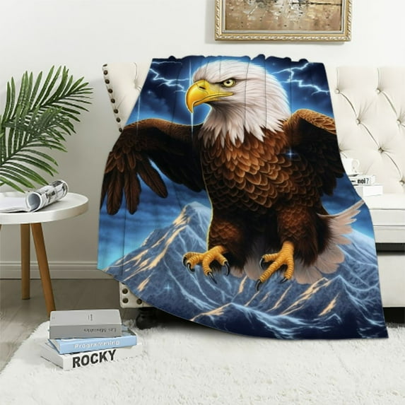 ONETECH Bald Eagle Blanket Eagle Throw Blanket Fuzzy Plush Super Soft Cozy Warm Eagle Blanket Gifts for Girls Boys Kids Women Bed Decor