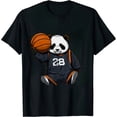 thumbnail image 1 of ONETECH Basketball Panda Bear Slam Dunk Funny Kids Sports Exercise T-Shirt, 1 of 3