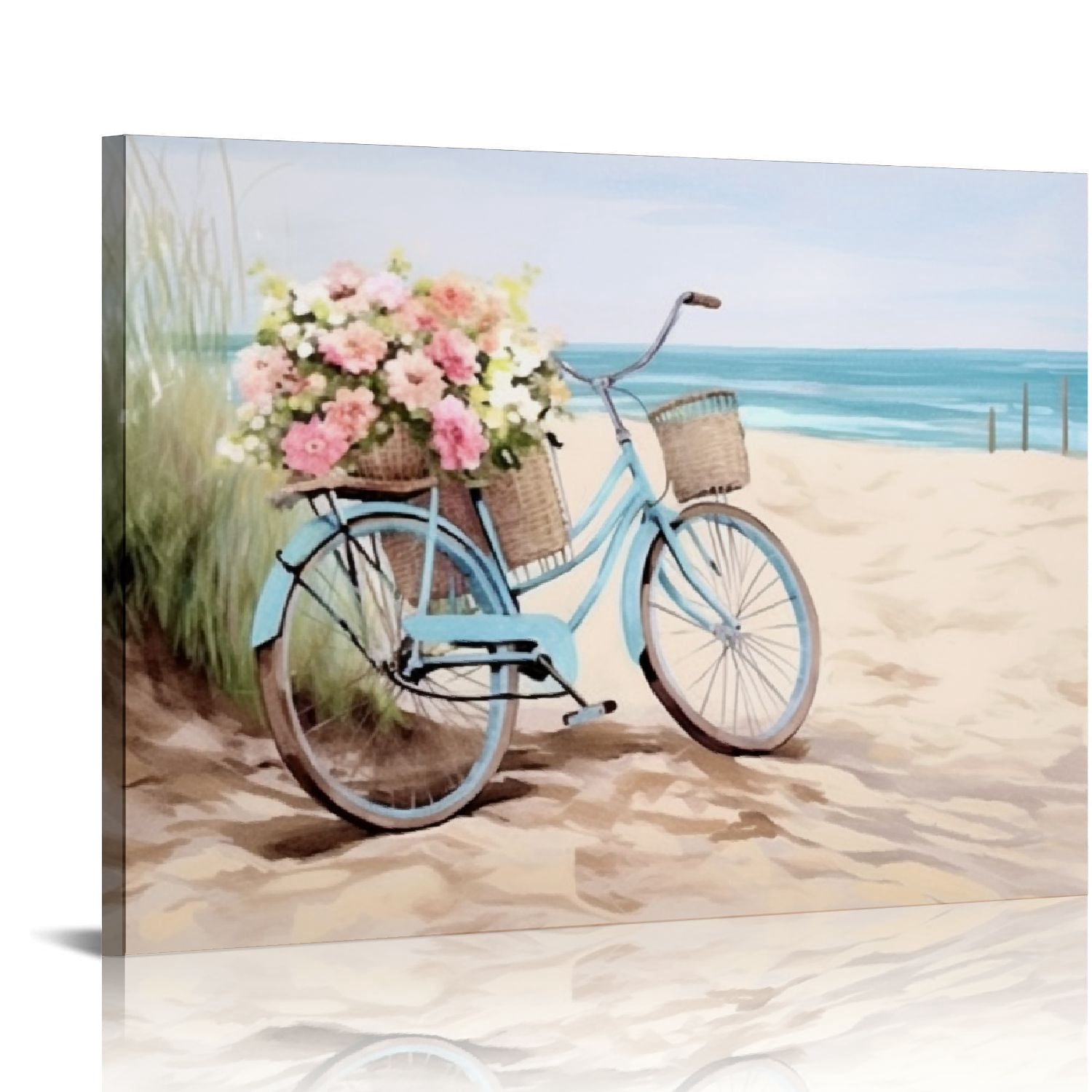 ONETECH Beach Canvas Wall Art for Bathroom Ocean Pictures Seaside ...