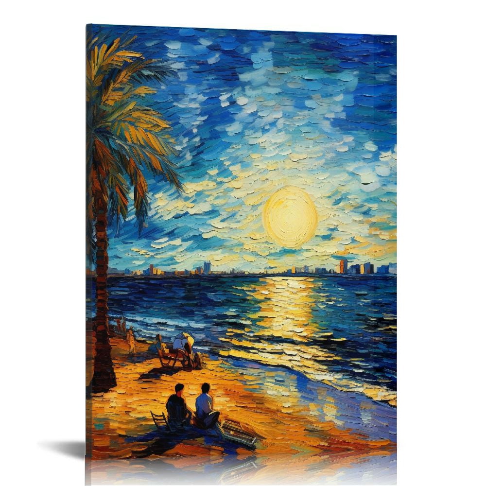 ONETECH Beach Canvas Wall Art Seascape Theme Pictures Home Decor Blue ...
